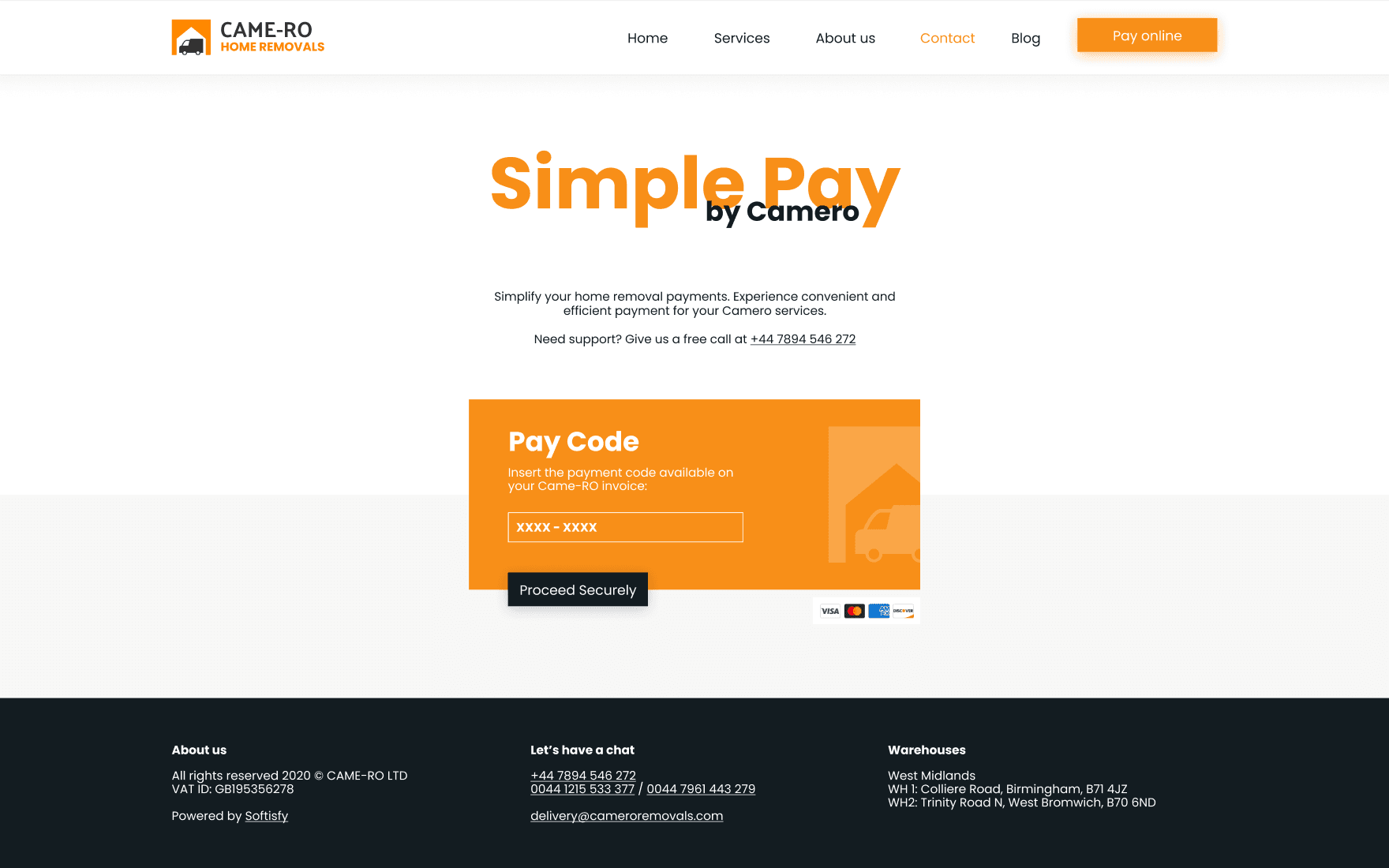 Came-RO Simple pay - Landing