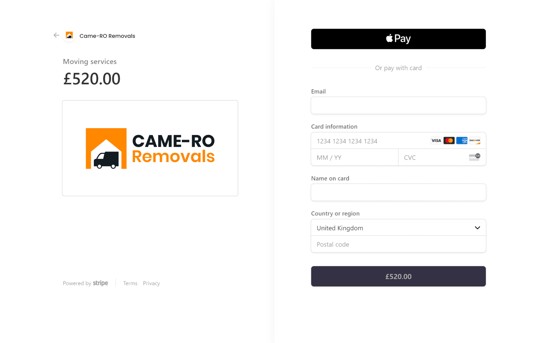 Came-RO Simple pay - Payment