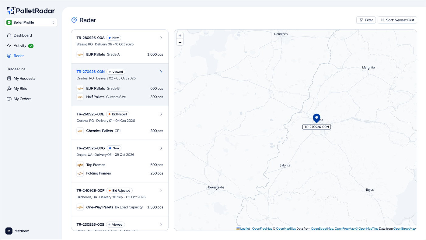Pallet Radar - App Radar